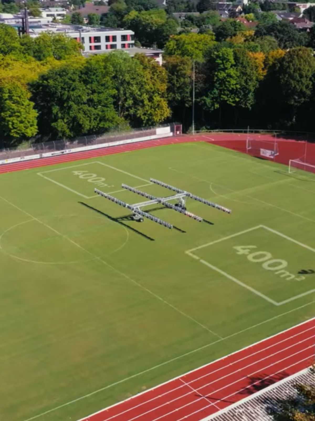 RML 400 turf grow mobile rig on the pitch