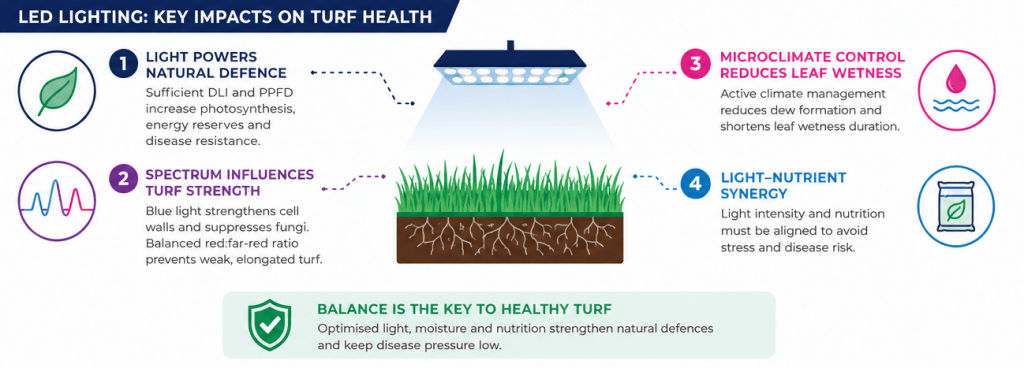 The Role of LED Lighting in turf Disease Management