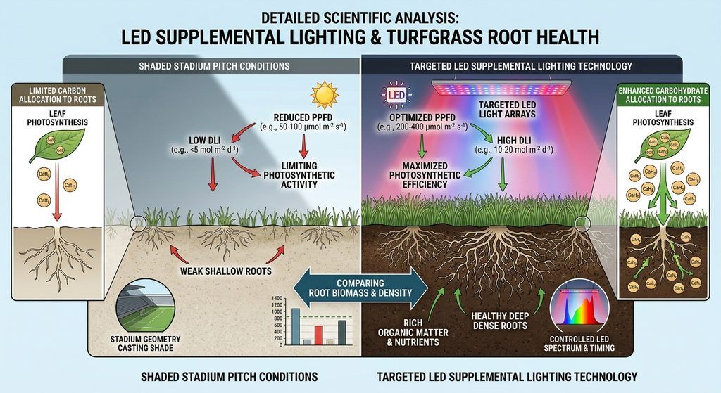 influence of LED lighting for root health